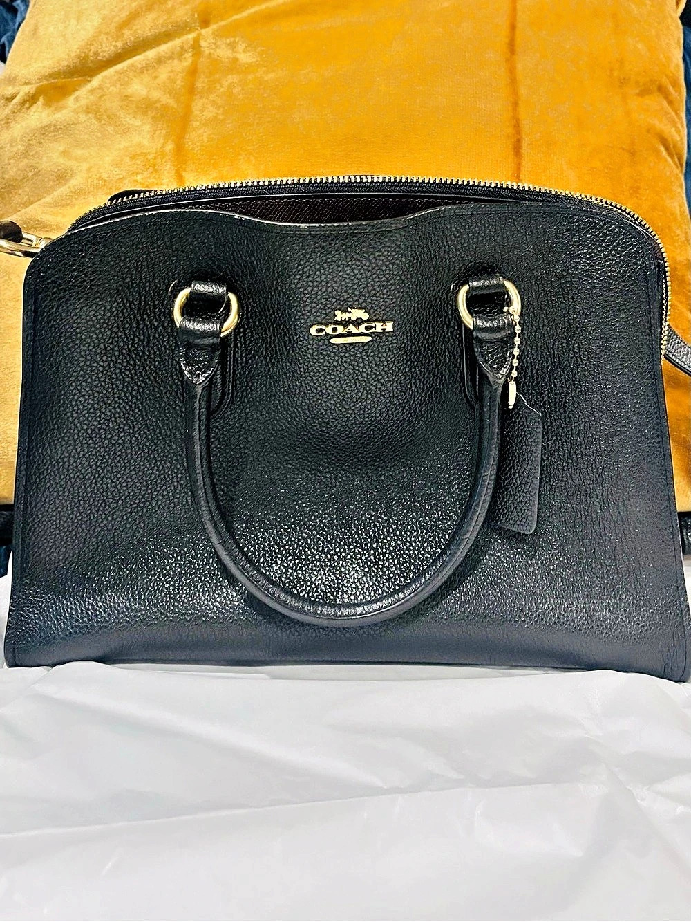 Coach Erin Shoulder Bag Black Structured Satchel